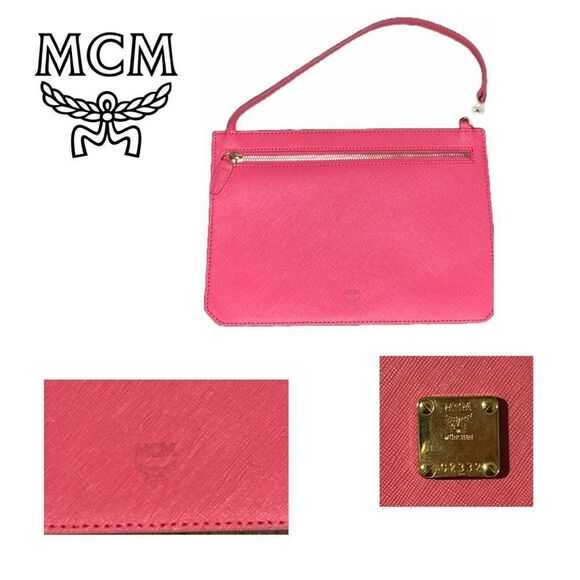 MCM Hot Pink and Tan Saffiano Leather‎ Large Tote Bag - Picture 4 of 7